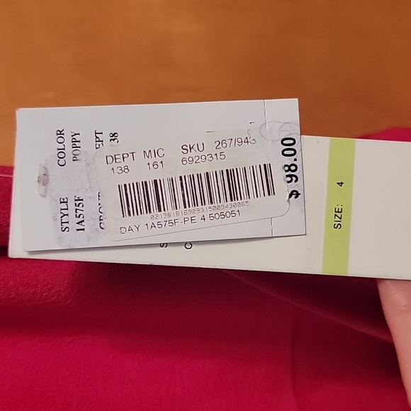 Leslie Fay Sleeveless Red Tie Waist Dress - Picture 3 of 8